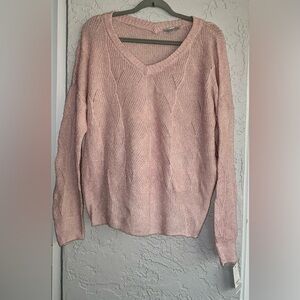 Ophelia Roe Light Pink V-Neck Women's Sweater (NWT)